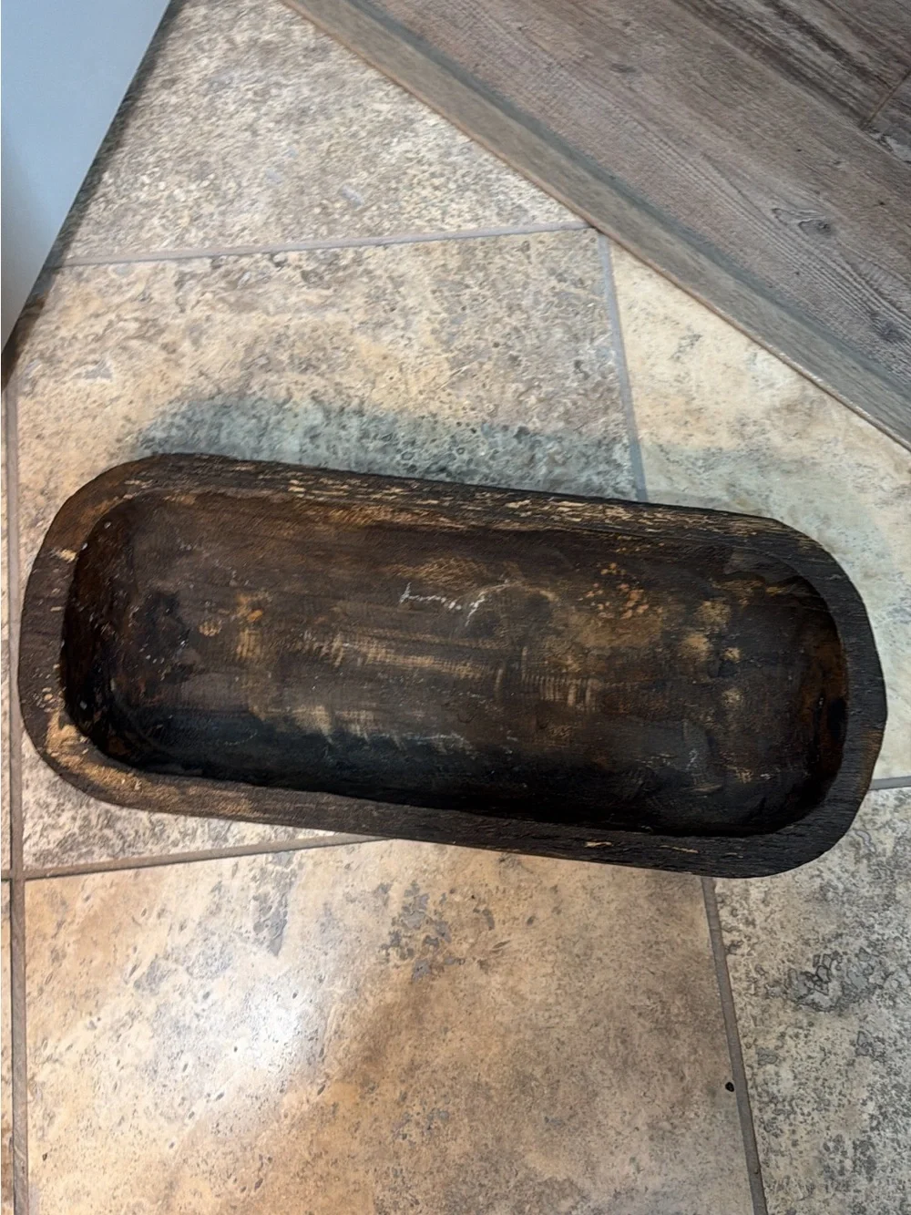 Rustic dark walnut Handcarved Wooden Bowl